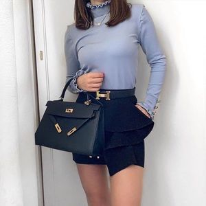 Zara Jewel Button Knit Sweater Ruffle Baby Blue